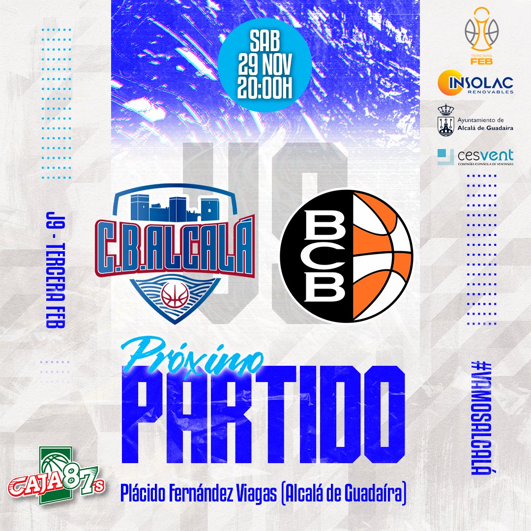 CBAlcalaG's tweet image. ⏭️ ¡𝐄𝐬𝐭𝐨 𝐬𝐢𝐠𝐮𝐞!

La #TerceraFEB no se detiene por las ventanas FIBA, con lo que el equipo vuelve a las canchas para demostrar #LaFuerzaDelViagas ante @BCBBadajoz.

¡Seguimos!

#VamosAlcalá 💙 #InsolacRenovables @aytoguadaira @ventanascesvent