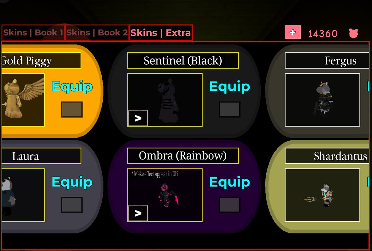 TheMadM28657970's tweet image. Day 9 of wishing for @DaRealMiniToon to add color alts for Sentinel, Ombra, Crawltrap, and Blatt (or even Skuld). As well as adding Red Sparky as an alt skin.

#Piggy #RobloxPiggy #piggytober2025