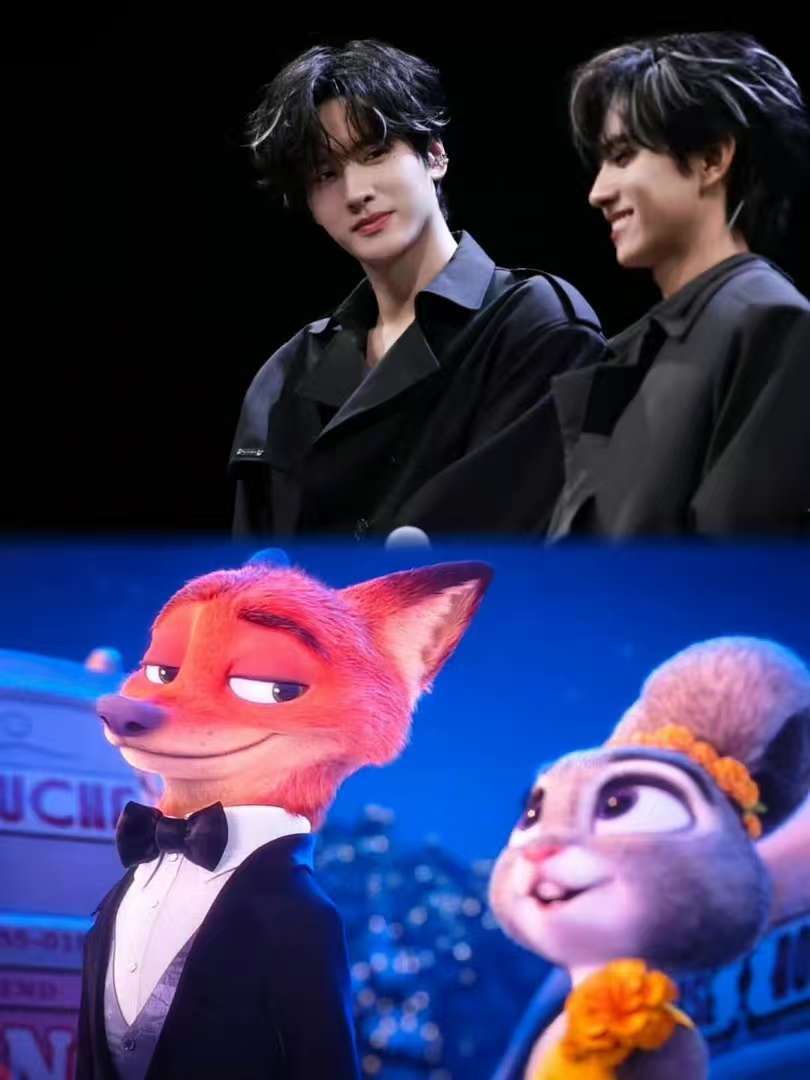 So cute how zcj are watching Zootopia 2 for 🦊🐰 and look at how they are so alike 🥹💚🩷