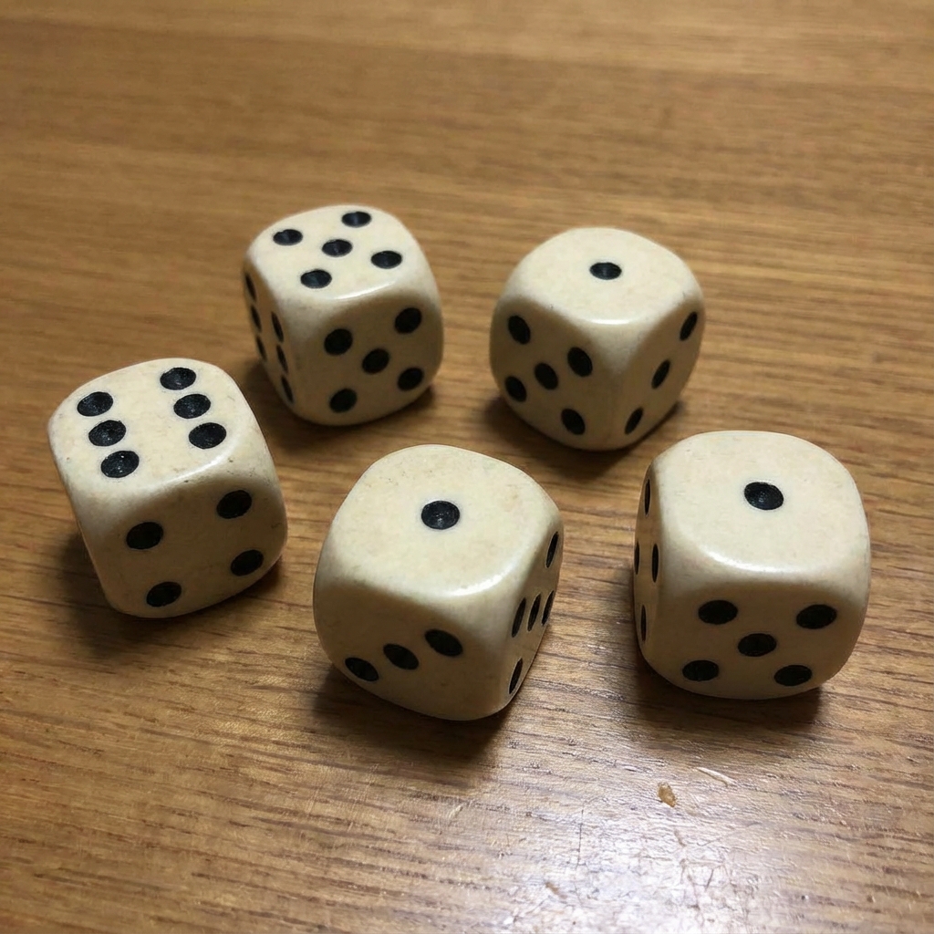 Five dice miscount