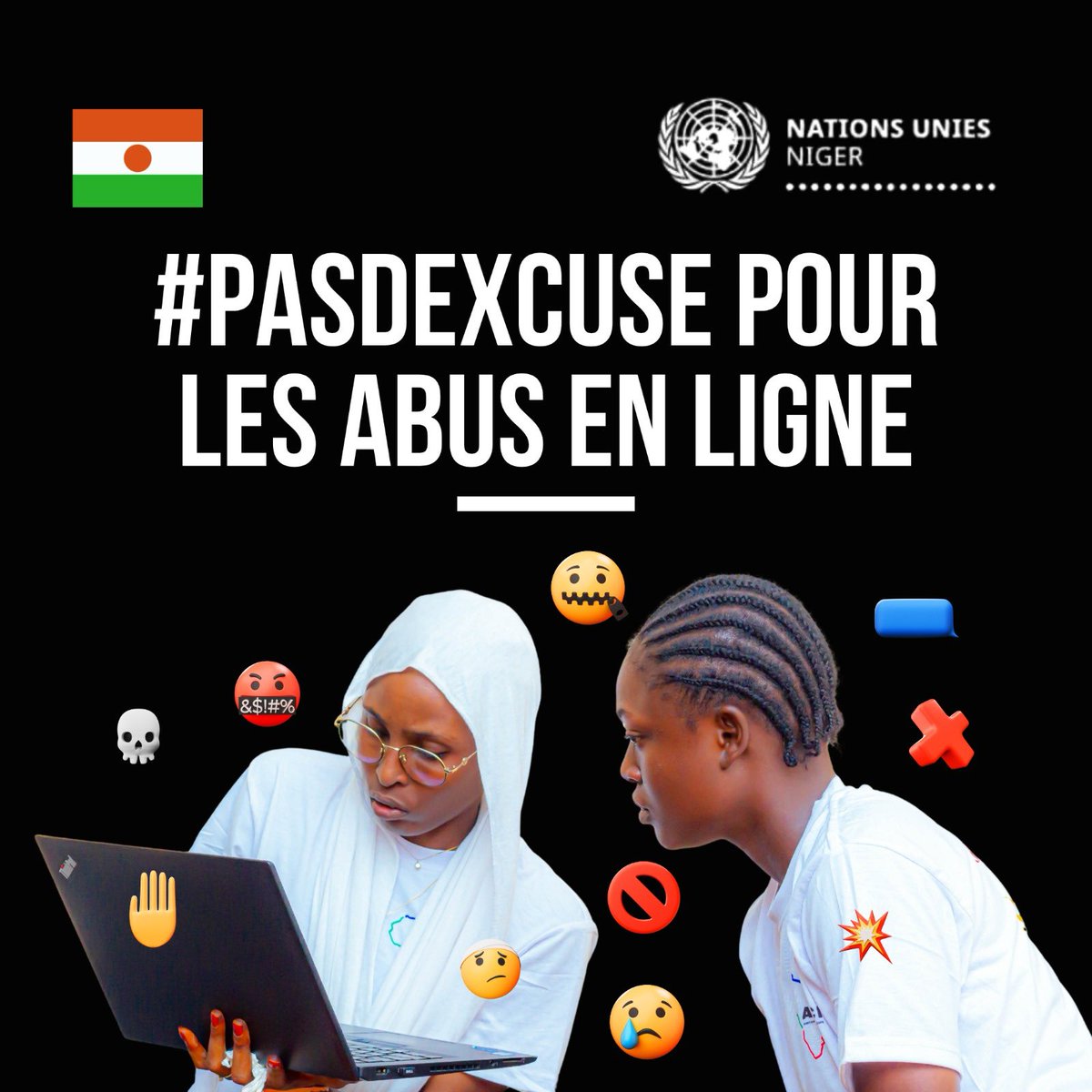 #PASDEXCUSE
POUR LES ABUS
EN LIGNE.
Protégeons les femmes et les filles. Agissons maintenant.

#16Days
#MettonsFinAuxViolences 
<a href="/UN_Women/">UN Women</a> <a href="/unwomenafrica/">UN Women Africa</a>