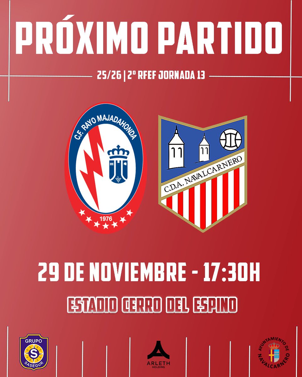 ⚽ PRÓXIMO PARTIDO  

🆚 <a href="/RMajadahonda/">CF Rayo Majadahonda 🤍⚡️💙</a>
📅 Sábado 29 de noviembre - 17:30h     
🏟 Estadio Cerro del Espino 
🎟️ 15€ entrada general 

#AlNavalYoLeAmo