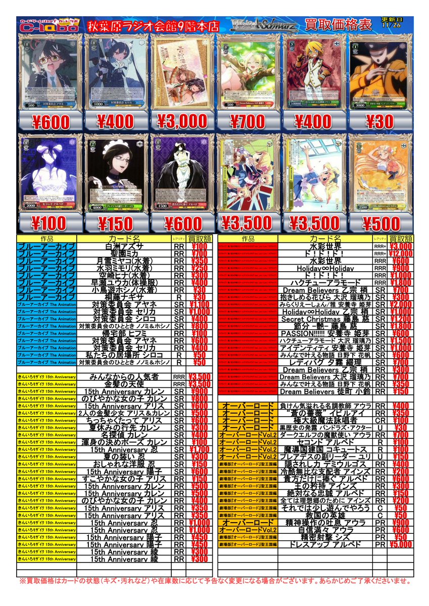 ヴァイスシュヴァルツ みんなからの人気者 RRR 2枚 A(ISC/S110-097R