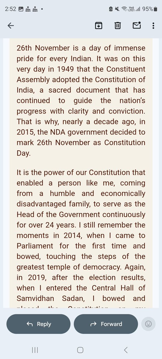 saurabhkshukla_'s tweet image. संविधान दिवस पर मोदी जी का पर्सनलाइज्ड E-mail आया है। लोगों से जुड़ने का तरीका देखिए। 

बाकी कोई ऐसे नागरिकों से जुड़ने का प्रयास कर रहा है?

क्या इस तरह के तरीके अपनाने से ज्ञानेश कुमार, ED, Income Tax रोकता है?

#ConstitutionDay