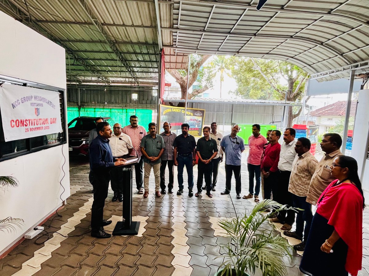gpnccktym's tweet photo. 76th Constitution Day. NCC Gp Headquarters, Kottayam observed #Constitution Day at the Gp Headqurters today.
@KeralaNcc
@CMOKerala
@dgncc_india https://t.co/KkfuK0xfaS