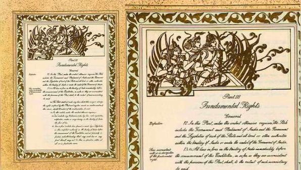 MrSinha_'s tweet image. Original Constitution

-Had: The spirit of &quot;Ram Rajya&quot;, with a pic of Lord Ram, Lakshman and Mata Sita
-Never had: The word Secularism mentioned in it

Who changed it?
-Congress

So, who really insulted the people involved in drafting the Constitution?