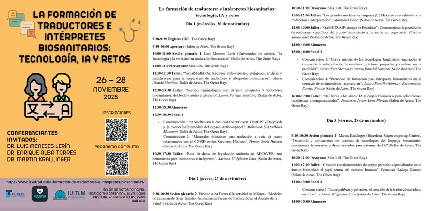 <a href="/MKrallinger/">Martin Krallinger</a>, IP del equipo <a href="/BSC_CNS/">BSC-CNS</a> de #TeresIA, presenta resultados del proyecto en la sesión plenaria “Desarrollo y aplicaciones de sistemas de tecnologías del lenguaje biosanitario: importancia de expertos y datos anotados para sistemas de IA” en el seminario de <a href="/LEXYTRAD/">LEXYTRAD</a>