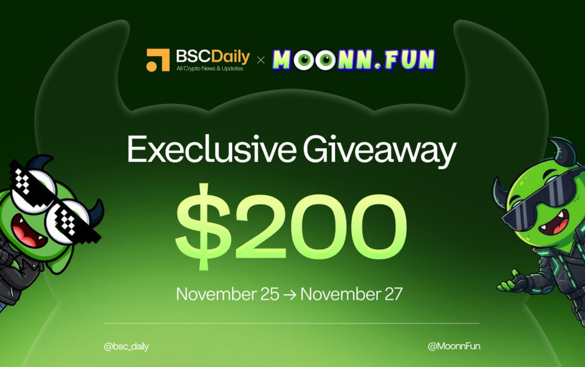 bsc_daily's tweet image. 📣 EXCLUSIVE GIVEAWAY EVENT - BSC Daily 🤝 @MoonnFun

We&apos;re thrilled to bring out our joint Giveaway with moonn.fun

moonn.fun is building a seamless cross-chain memecoin ecosystem LIVE on @BNBCHAIN and @SeiNetwork- soon on @base and more chains

🎁…
