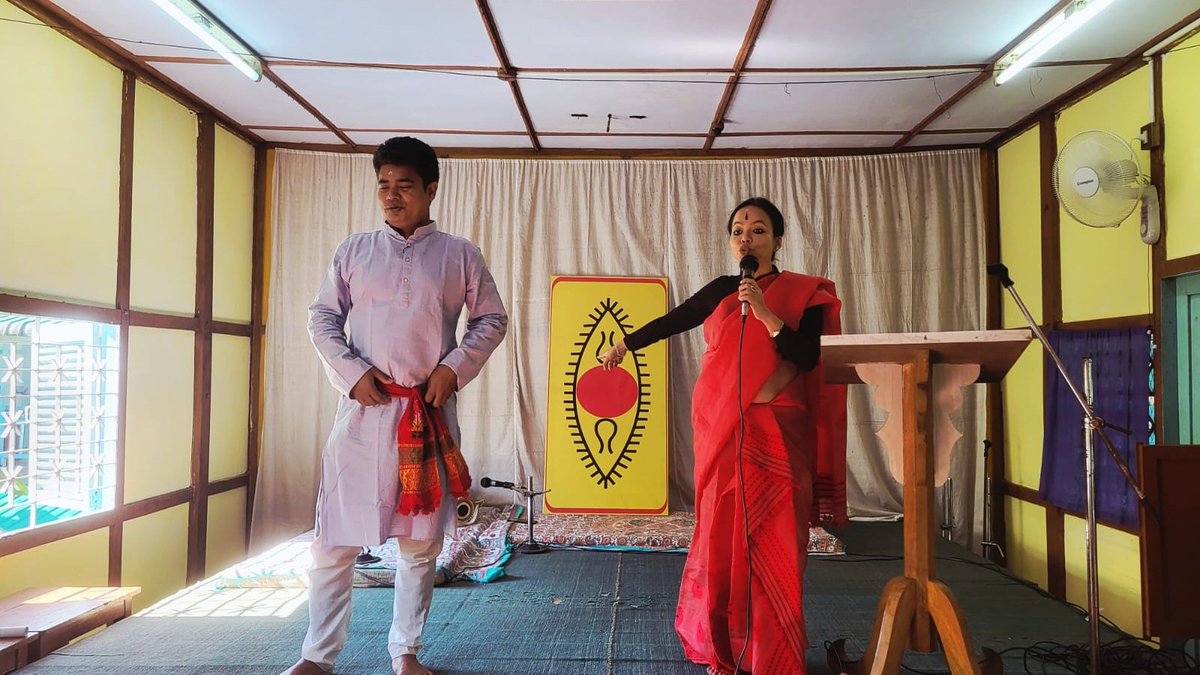 MissionNarottam's tweet image. Workshops on Dhrupad (Ustad Wasifuddin Dagar, Padma Shri) and Sattriya Nritya (Smt. Usha Rani Baishya, Bismillah Khan Awardee) began on 26 Nov 2025 at Ramakrishna Mission Narottam Nagar for students of classes 6–9.
Organised in association with #SPICMACAY, Arunachal Chapter.