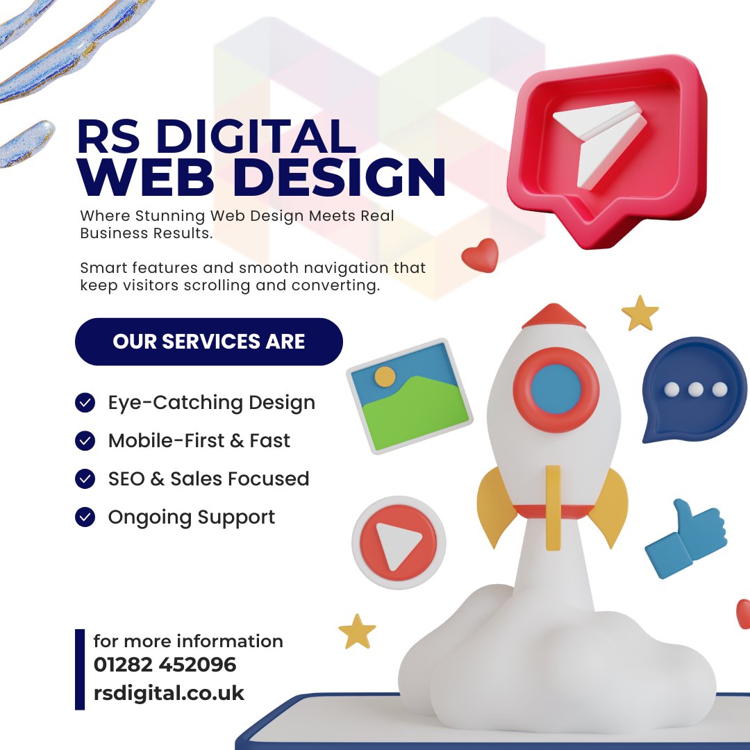 RSDigi's tweet image. Your website should look great AND bring in customers. 🚀

We design stunning, mobile-first, SEO-ready websites that help your business stand out and convert more visitors.

📞 01282 452096
🌐 rsdigital.co.uk

#WebDesign #DigitalMarketing #RSDigital