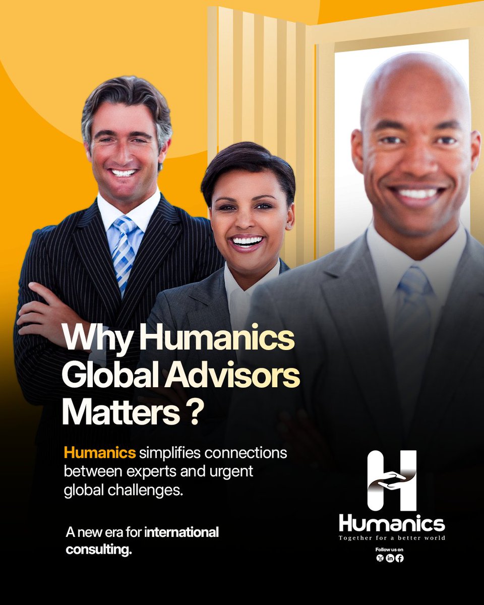humanics_global's tweet image. Why does Humanics Global Advisors matter ?
Because global challenges can’t wait and neither should the experts who can solve them.

#HumanicsGlobalAdvisors #HGA #Consulting #HGAMatters