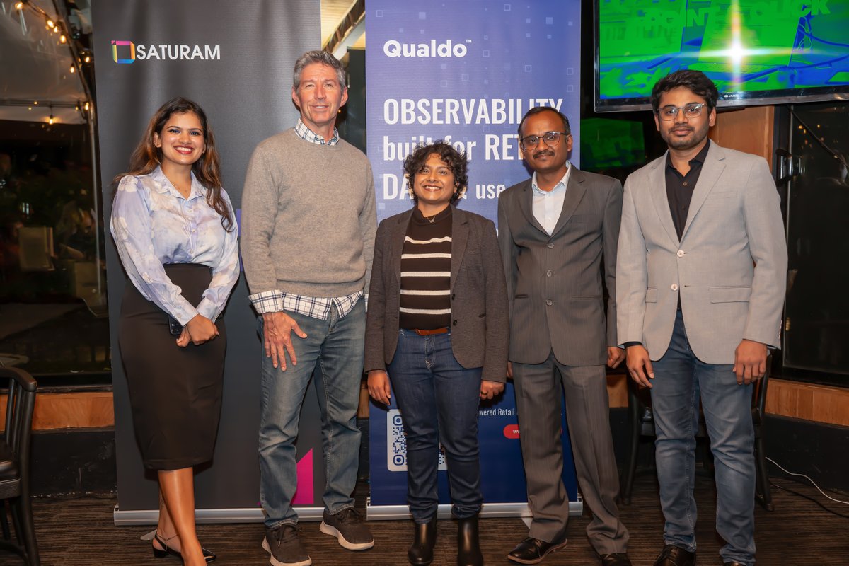 Saturam's tweet image. What does deploying #AgenticAI in the wild look like?

Our Bay Area panel unpacked trust, scale &amp;amp; real-time GenAI in retail.

Thanks to all who joined for the conversation!

#AITrust #RetailAI #DataTrust #Qualdo #Saturam