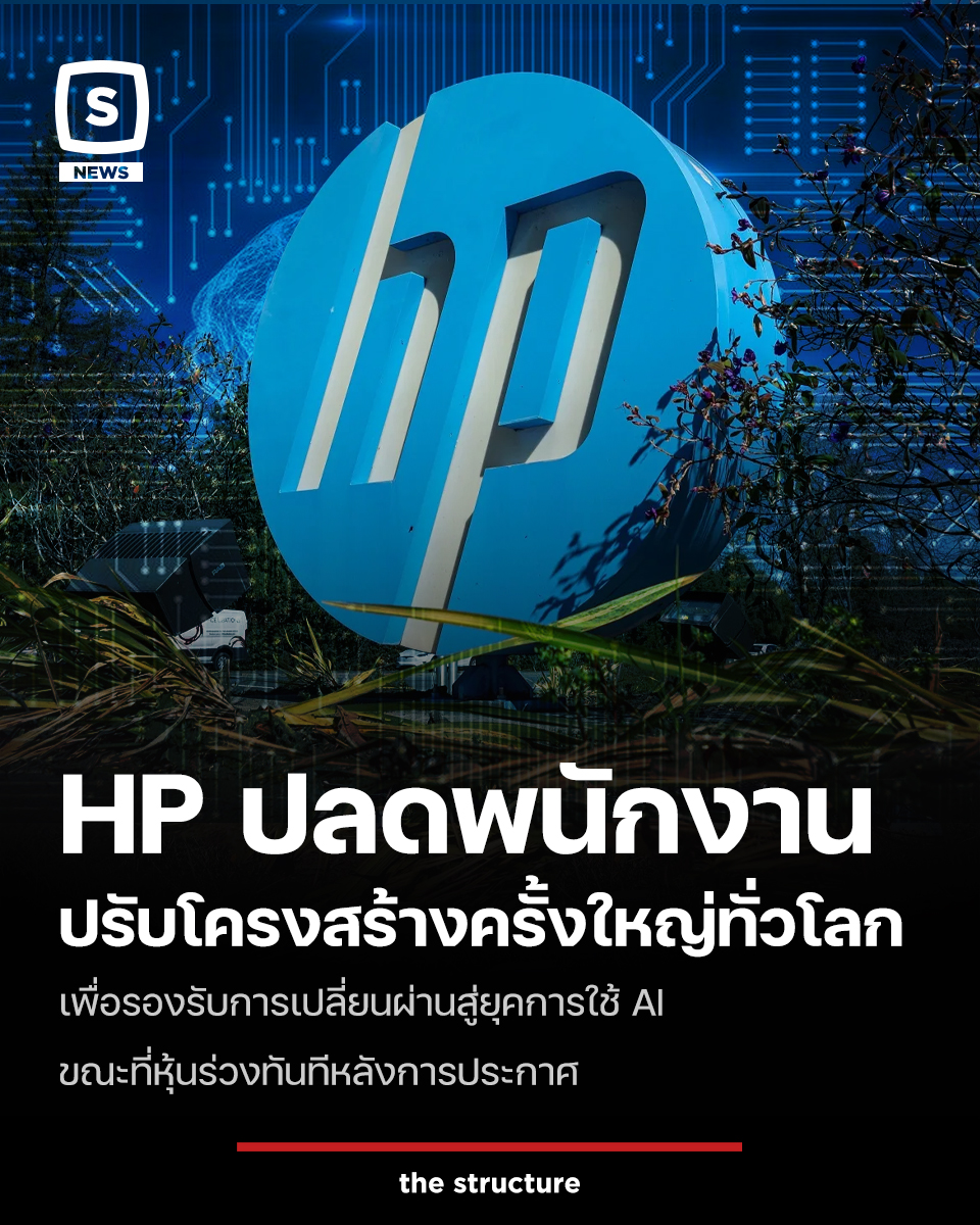 TheStructureTH's tweet image. HP ผู้ผลิตคอมพิวเตอร์และเครื่องพิมพ์รายใหญ่ของโลก ประกาศเมื่อวันอังคาร (25 พ.ย) ว่าจะเดินหน้าปรับโครงสร้างองค์กรครั้งใหญ่ โดยมีแผนลดจำนวนพนักงานทั่วโลกลงราว 10% หรือประมาณ 4,000–6,000 ตำแหน่ง ภายในปีงบประมาณ 2028 เพื่อมุ่งสู่การนำเทคโนโลยีปัญญาประดิษฐ์ (AI)…