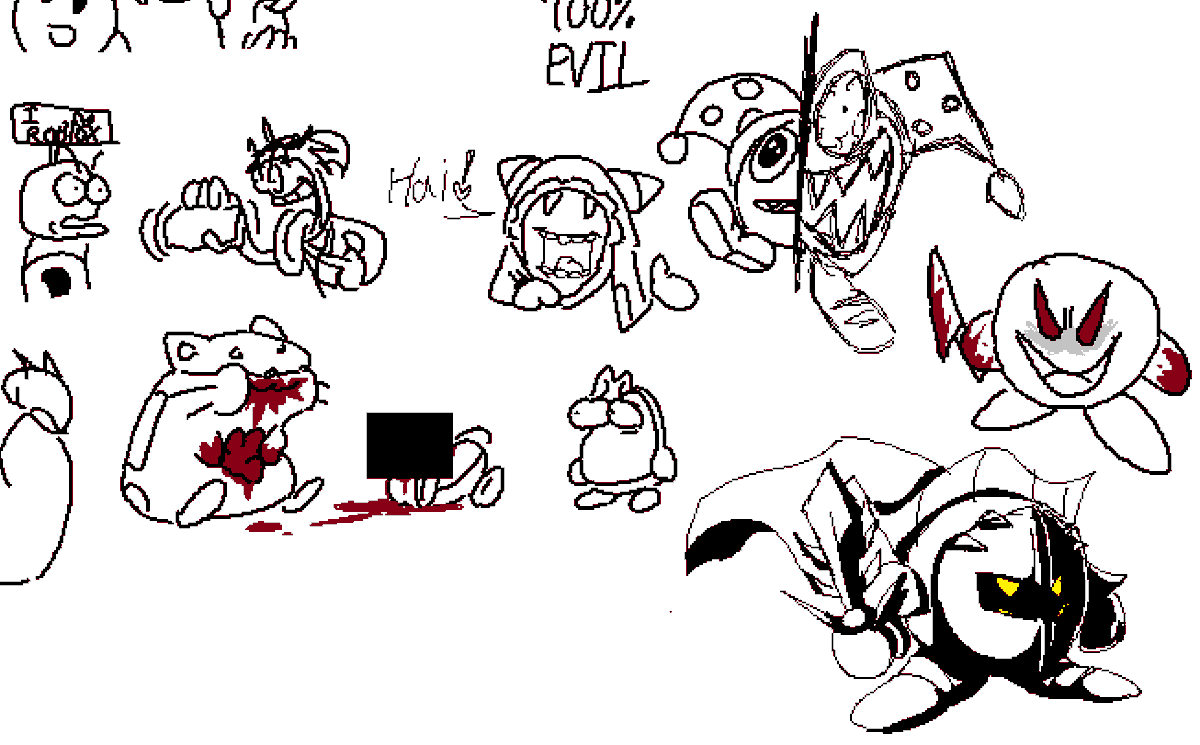 poopmiser104's tweet image. my doodle featuring my good pals @prntzo @deviledfish