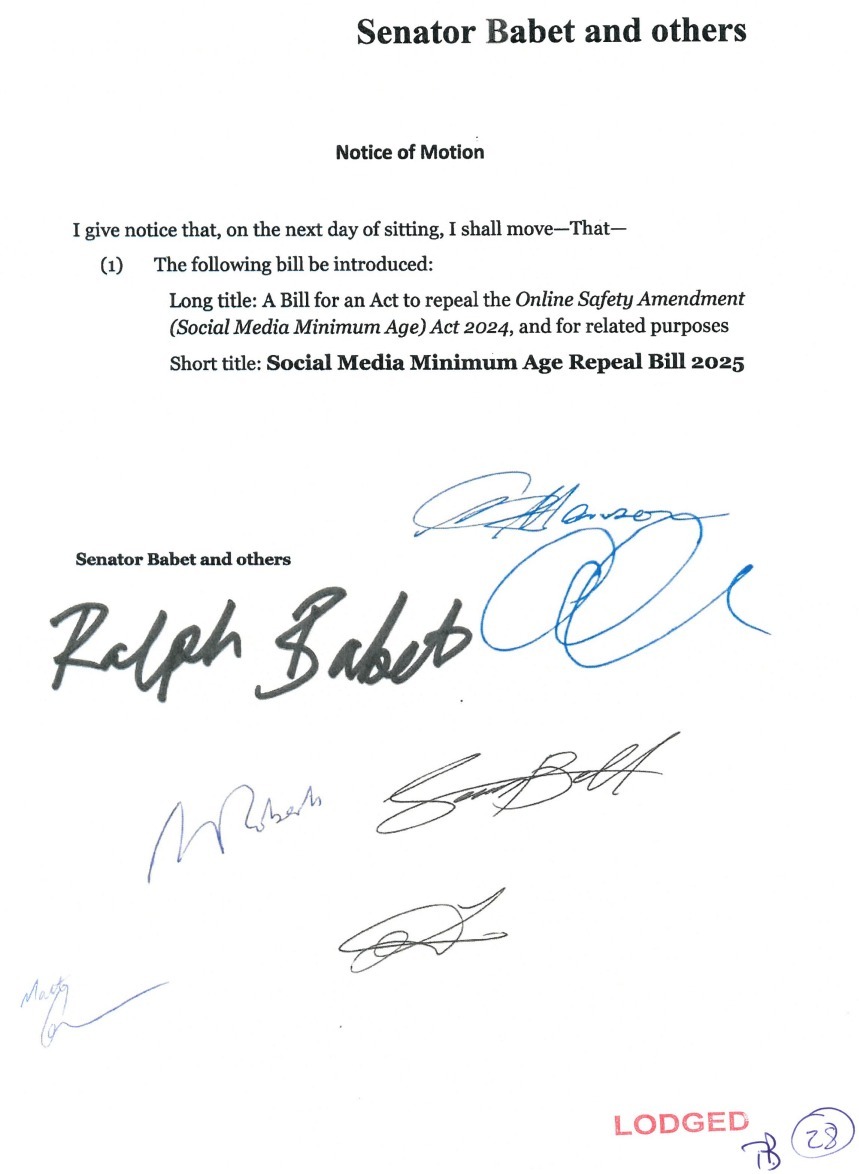 SenatorAntic's tweet image. Australia&apos;s social media ban for U16s is set to come into effect soon. 

Of course, this will require anyone creating a social media account to hand over personal ID, and possibly a government digital ID.

This week, I co-signed the Social Media Minimum Age Repeal Bill 2025,…