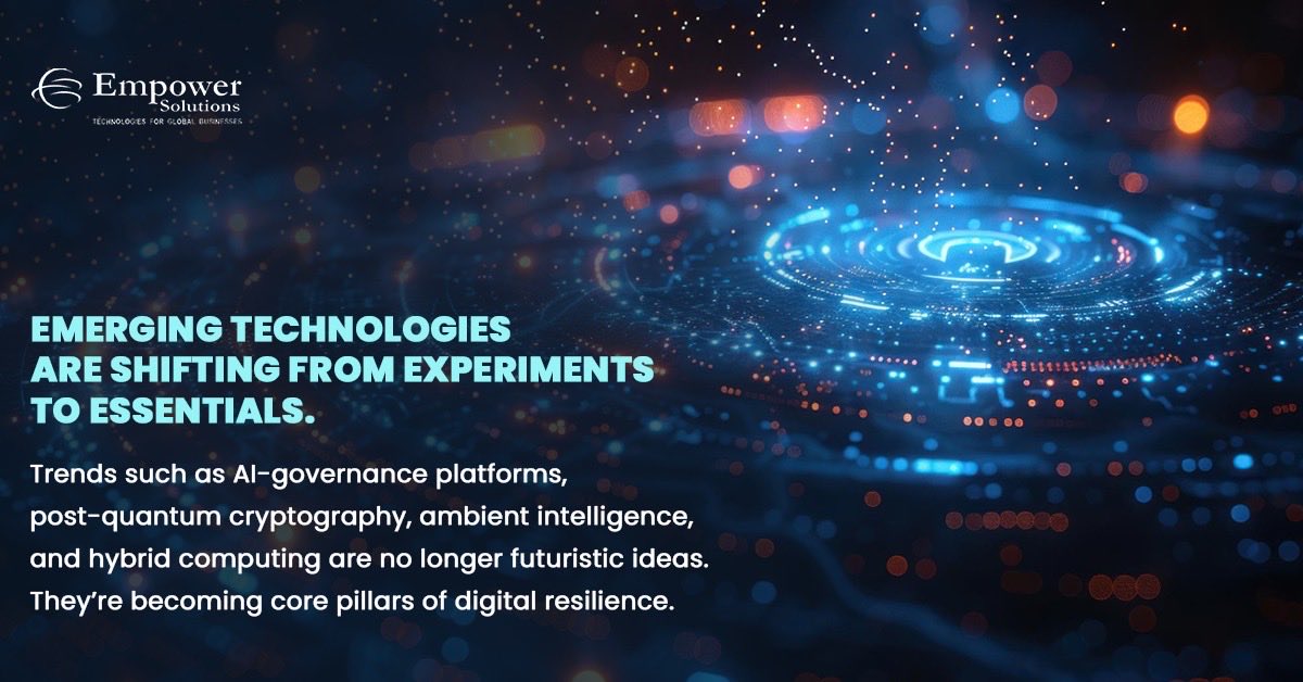 empowersol96's tweet image. Emerging technologies are moving from exploration to expectation.
AI governance, post-quantum security, ambient intelligence, and hybrid computing are now foundational to building resilient, future-ready organisations.

#EmpowerSolutions #DigitalResilience #EmergingTech