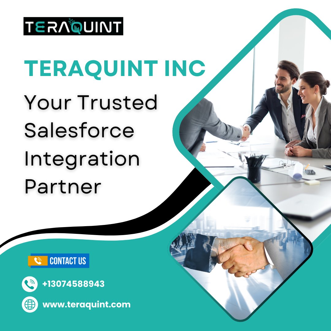 TeraQuint's tweet image. Transform your Salesforce experience with expert integration support from TeraQuint Inc! 🤝✨
We help businesses simplify operations, automate processes, and improve customer engagement.
🔗 bit.ly/48cJZ3C
📞 +13074588943

#SalesforceExperts #IntegrationPartner