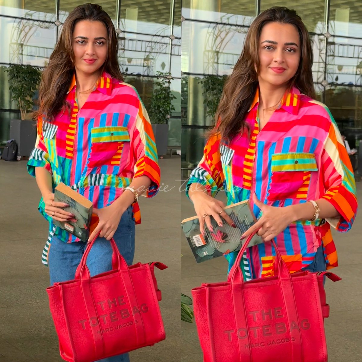 #TejasswiPrakash giving colorful vibes at the airport today