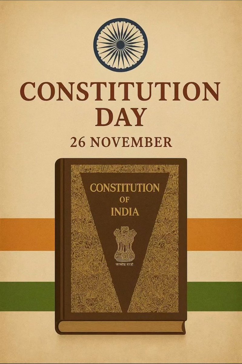 NareshkumarRLP's tweet image. हमारा संविधान सिर्फ़ एक किताब नहीं—
ये हर भारतीय की सोच, अधिकार और पहचान है।
यही हमें दुनिया के सबसे बड़े लोकतंत्र के रूप में एकजुट रखता है।
आप सभी को संविधान दिवस की हार्दिक शुभकामनाएं 
#संविधान
#ConstitutionDay