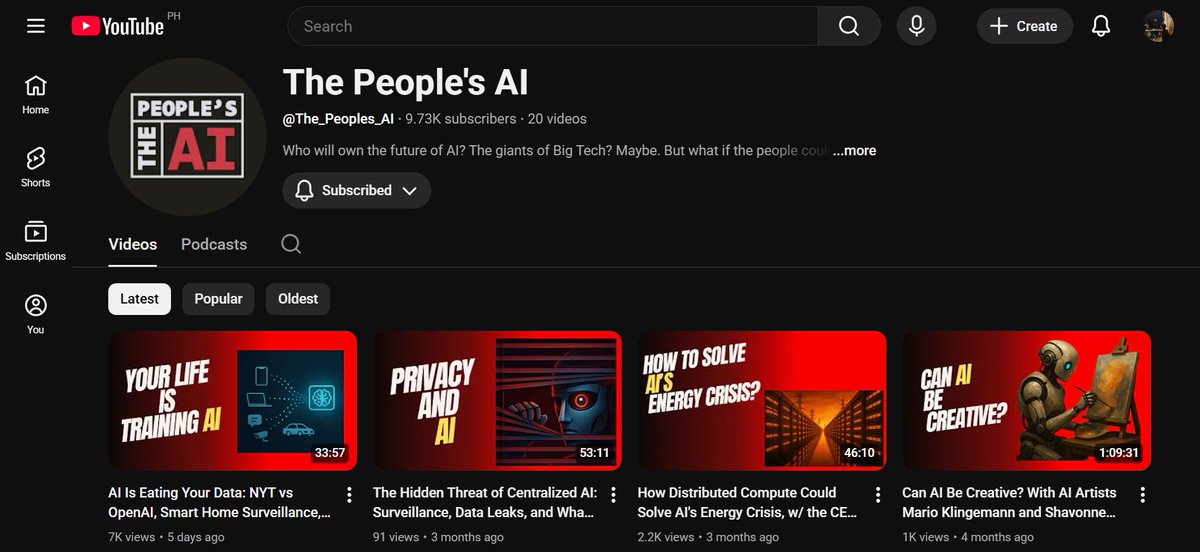 TokenomEx's tweet image. Just followed @The_Peoples_AI podcast channel in YT so I can pretend I&apos;m learning something instead of just vibing through life with ✨vibes not facts✨. Thanks to @vana!

If I can do it, you can too:
linktr.ee/thepeoplesai
linktr.ee/peoplesaipodca…

#DataRevolution #Vana