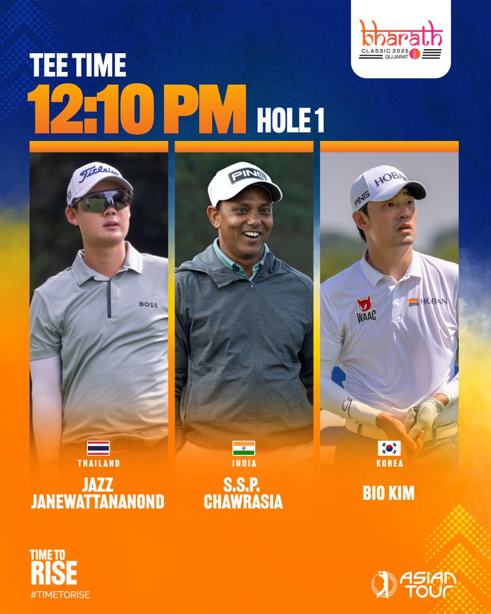 asiantourgolf's tweet image. The field is set and the tee times are out for Round 1 tomorrow. ⏰

Bring on the action! 🏌️‍♂️

linktr.ee/asiantourgolf #BharathClassic2025 #TimeToRise