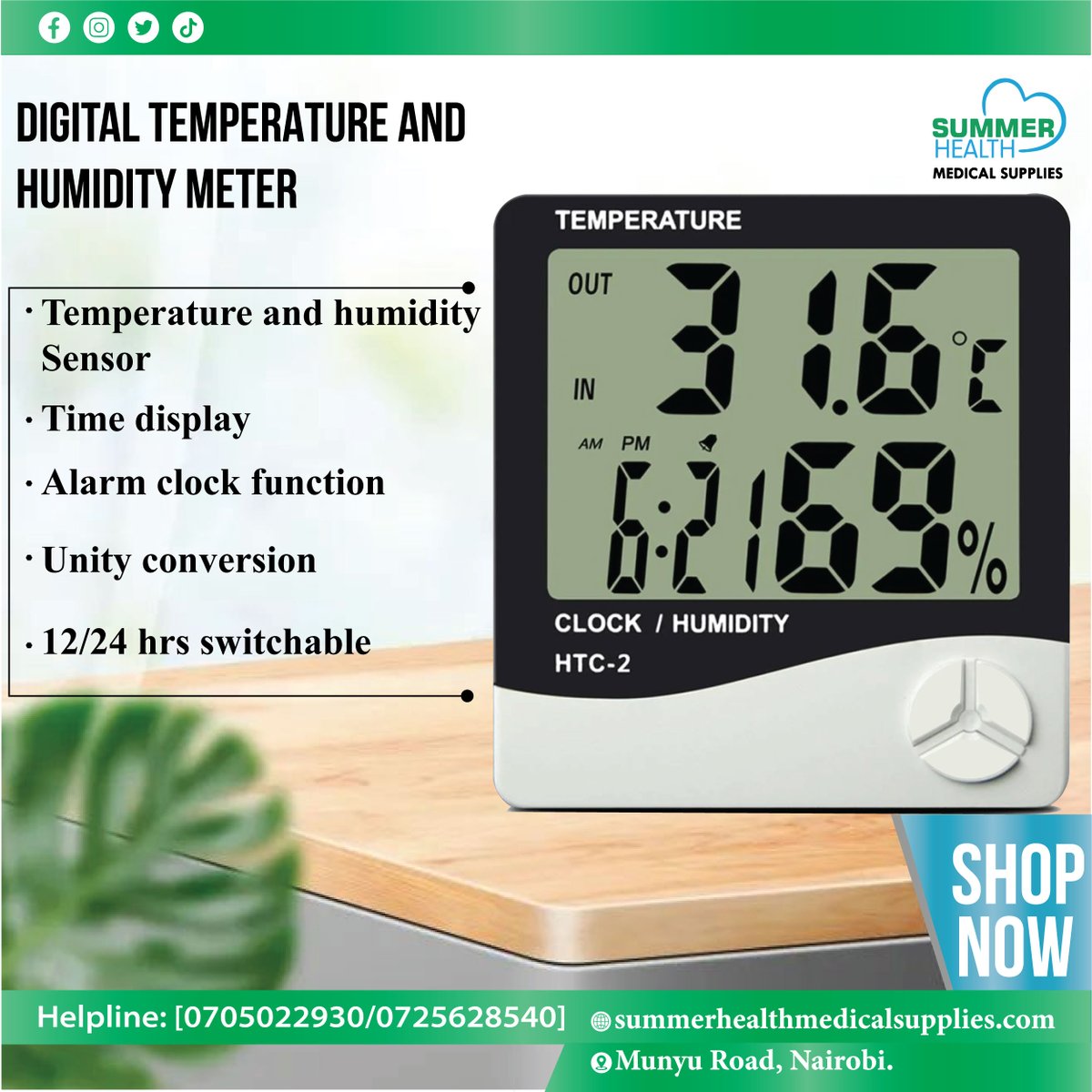 SummerHealthMed's tweet image. Is your clinic environment compromising supplies? 🌡️ 

Get accurate, real-time temperature &amp;amp; humidity data with our meters. Essential for compliance and patient safety.

➡️ Shop now: summerhealthmedicalsupplies.com

#MedicalSupplies #HealthCompliance #TemperatureMonitoring #SummerHealth