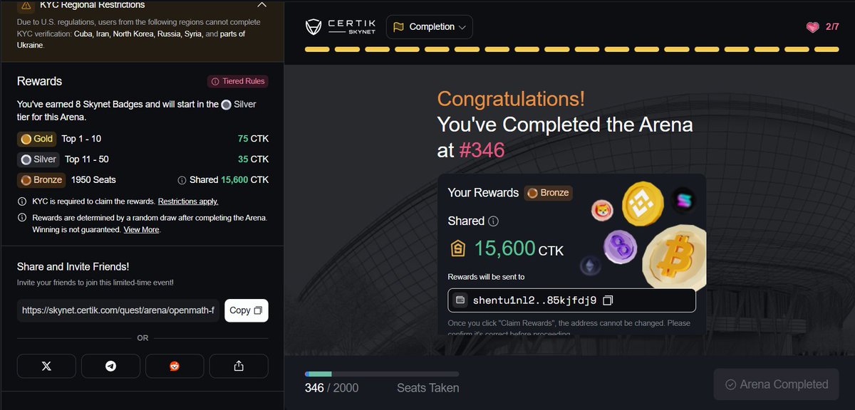 skynet.certik.com/quest/arena/op… 
I have completed it; join this event with <a href="/CertiKCommunity/">CertiK Skynet</a> and claim some exciting rewards.
