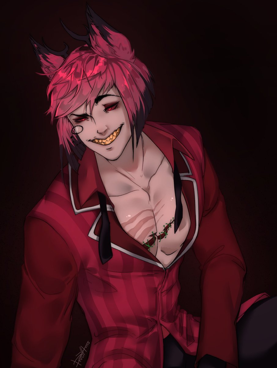 suddenly💃
I have a weakness for red characters, so they finally pushed me to draw him...

#HazbinHotel #Alastor