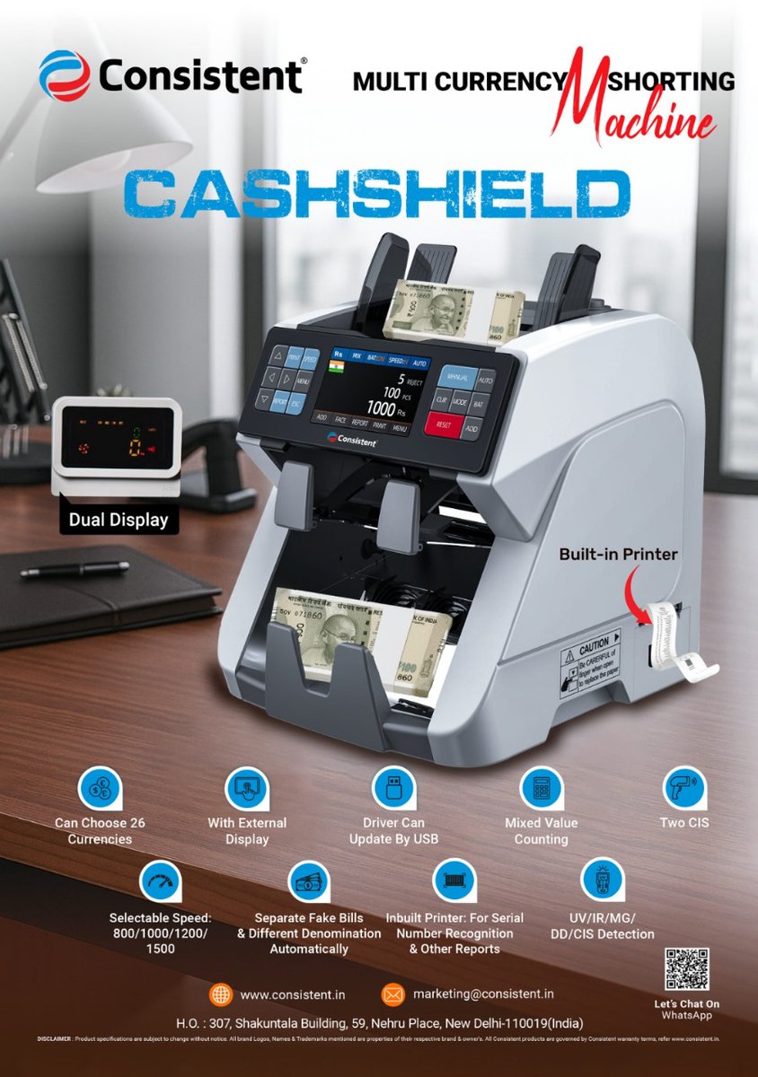 ncnmagazine's tweet image. CASHSHIELD – The Ultimate Multi-Currency Sorting Powerhouse

Click here for more details 👇:
bit.ly/consistent_NCN

@ConsistentPvt #CONSISTENT @ncnmagazine #ncnmagazine #ncnonline #NCN