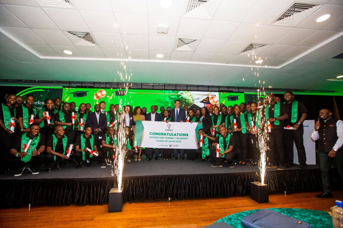 ICTAuthorityKE's tweet photo. Celebrating Cohort 1 of @SafaricomConnect Academy  a milestone in building Kenya’s digital &amp; broadband talent pipeline! 
48 graduands, 48 hired_ 6 joining Safaricom.

Delivered with @ICTAuthorityKE @HuaweiKenya  @Nokia 
#DigitalTransformation  #YouthEmpowerment #Safaricom https://t.co/w85pTtWrSs