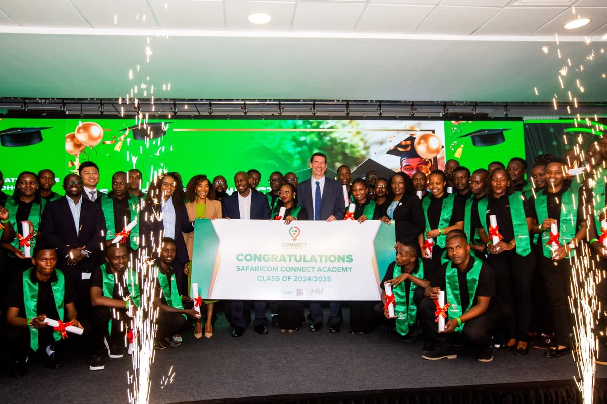 ICTAuthorityKE's tweet photo. Celebrating Cohort 1 of @SafaricomConnect Academy  a milestone in building Kenya’s digital &amp; broadband talent pipeline! 
48 graduands, 48 hired_ 6 joining Safaricom.

Delivered with @ICTAuthorityKE @HuaweiKenya  @Nokia 
#DigitalTransformation  #YouthEmpowerment #Safaricom https://t.co/w85pTtWrSs