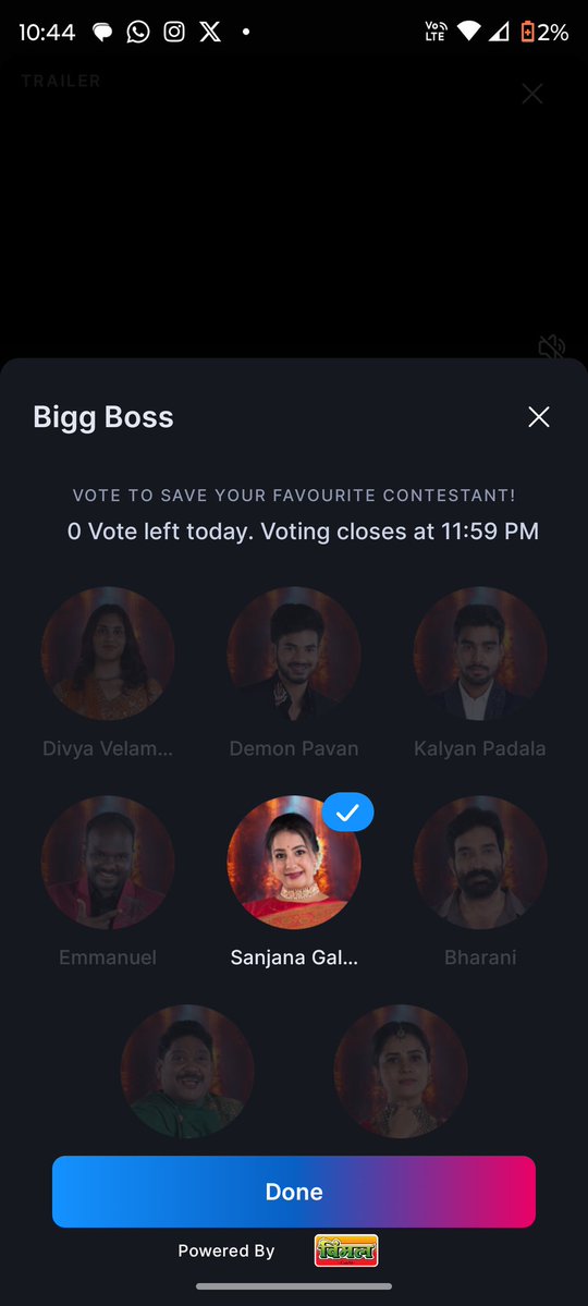 AdamsTree9's tweet image. Voted  Sanjana 🔥❤️
Because real personalities deserve to stay. 
She stands up alone, speaks truth, faces everything without fear. 💥 #sanjanagalrani🫶❤️ 
#Biggbosstelugu9