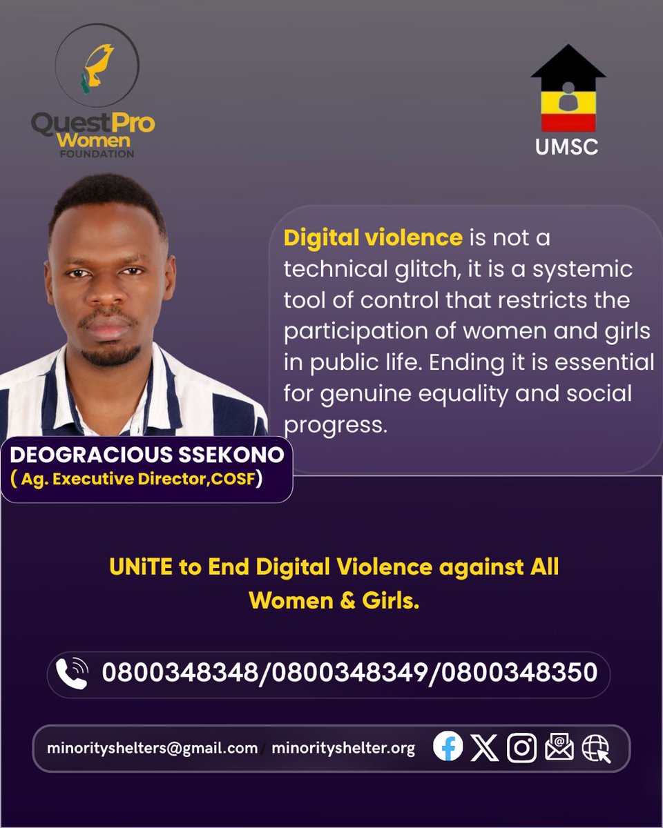We cannot achieve social progress or genuine equality if half the population is silenced or driven offline. Join us to UNITE to End Digital Violence against All Women &amp; Girls. Stand up for a truly inclusive digital public life.
#16DaysofActivism
 #DigitalRights 
#StopGBV