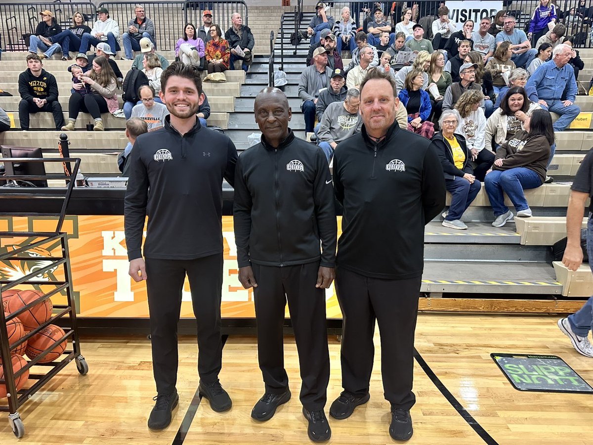 CBOA officials Mason Apperson, Payton Matthews and Bobby Vestal officiated the Highland @ Kirksville varsity games tonight. <a href="/MSHSAAOrg/">MSHSAA</a>