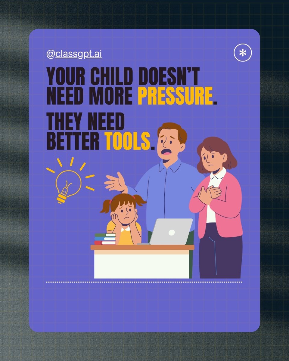 classgpt_ai's tweet image. ClassGPT helps students understand faster, revise smarter, and clear their concepts without stress. 

A more confident child = a more peaceful home.

#ClassGPT #SmartLearning #ParentsOfStudents #EdTech 
#AIforStudents #StudySmarter #EducationTools #ParentingTips