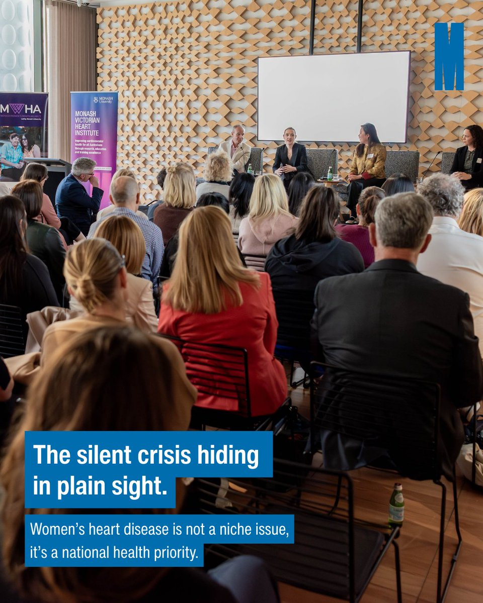 MonashVHI's tweet photo. Heart disease kills 20 Australian women every day yet symptoms are still dismissed or misdiagnosed.

At the VHI x MWHA women’s heart health session our experts called for better recognition, research and care that truly sees women.

🔗 Watch: https://t.co/QVgafQYNtj https://t.co/IJJHXpCjKW