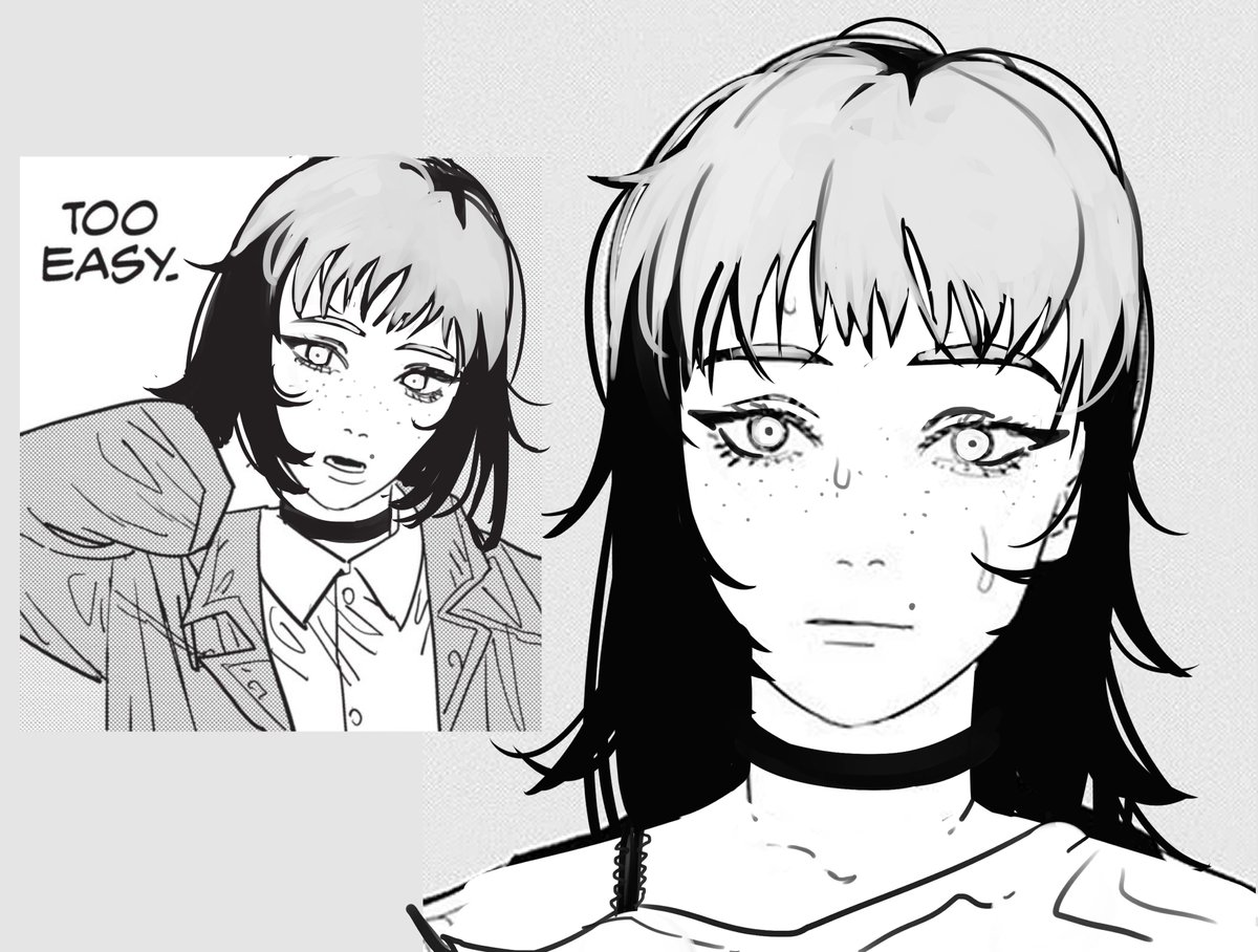 falkefall's tweet image. doing this with two-tone hair was challenging, but turned out very cool! thank you fujimoto 🙏