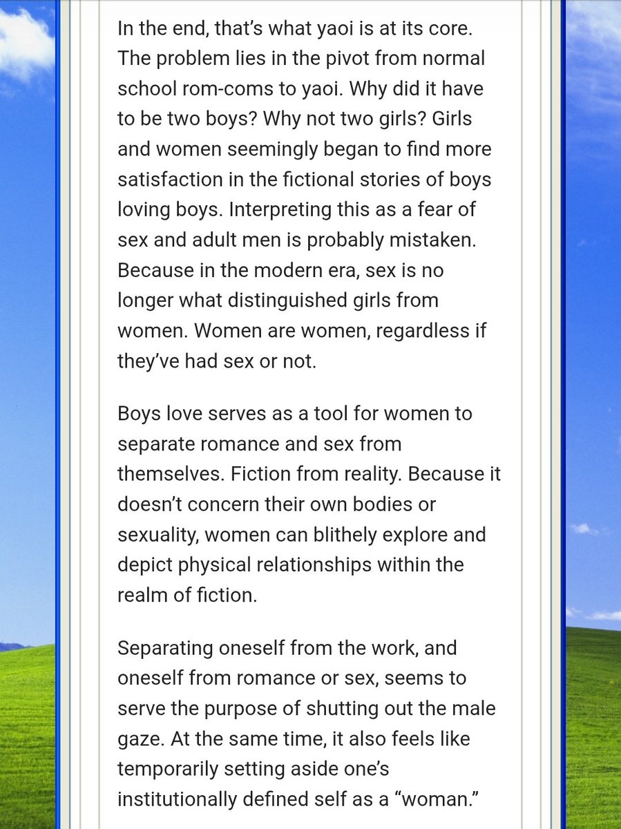 denpaarchivist's tweet image. i translated a 1991 article on yaoi written by yonezawa yoshihiro. it details the rise of yaoi, its satirical beginnings, and the importance it has to women in the manga/doujinshi sphere. check it out!
denpaarchive.neocities.org/yaoi