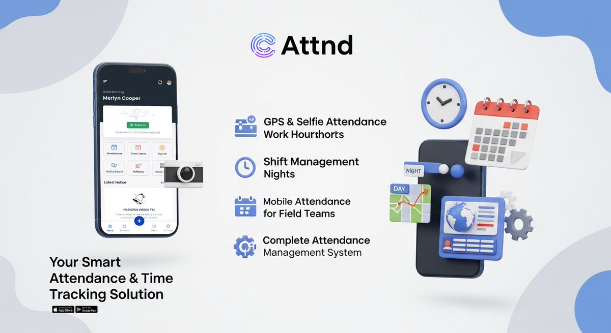 MohaiMinur40427's tweet image. Struggling with fake or unreliable attendance check-ins?
With Attnd’s GPS &amp;amp; Selfie Verification, every check-in is real, secure, and location-accurate.

#AttndApp #AttendanceApp #GPSTracking #SelfieAttendance #TimeTrackingApp #HRTech #WorkforceManagement #FieldStaffManagement