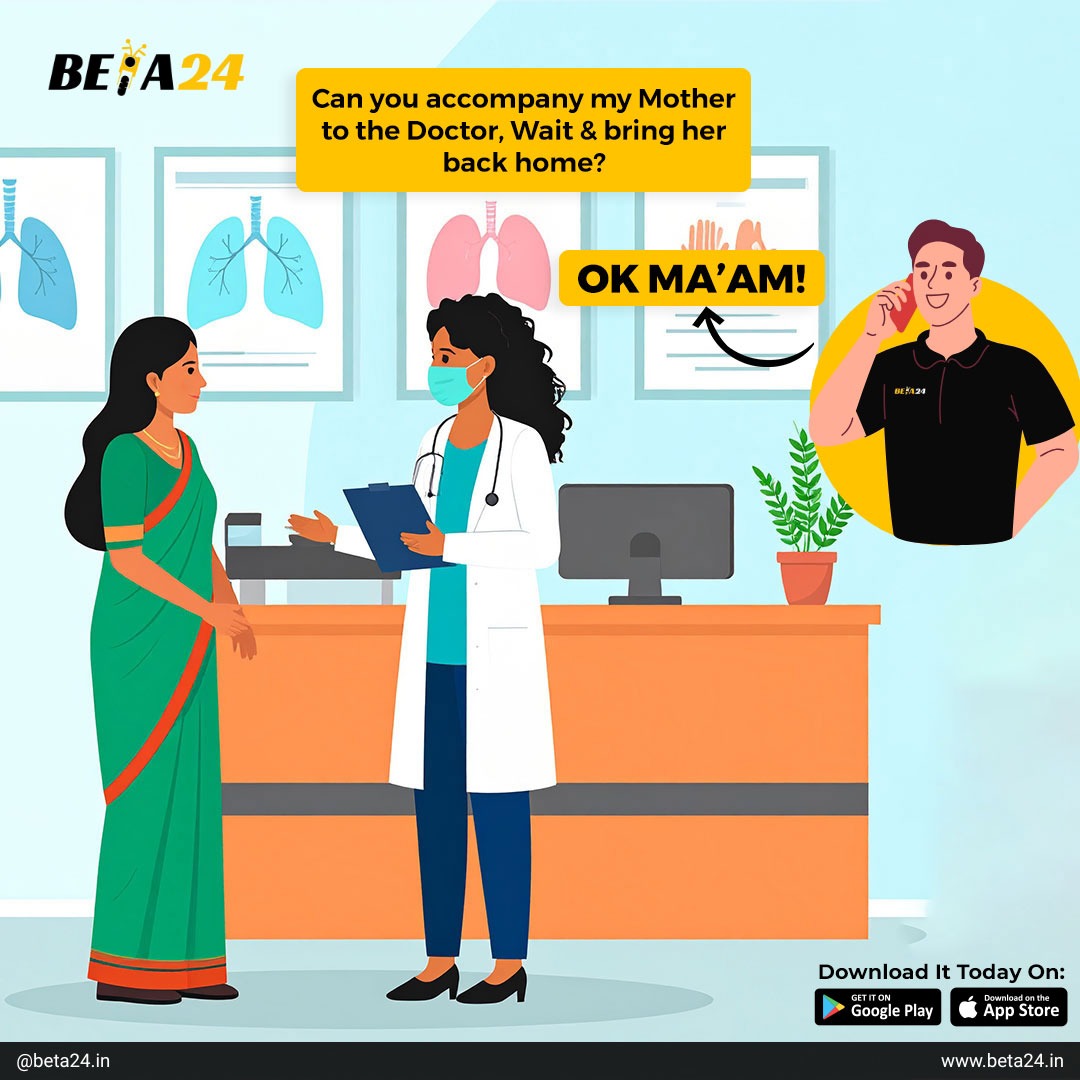 beta24_in's tweet photo. Doctor Visit? Don’t worry!
Beta24 will accompany your loved ones, wait, and drop them back home safely — just like family.”
📞 One Call, Multiple Tasks
📍  Available: Indore Only

✅ Download the App:
Google Play | App Store
 Visit: https://t.co/Xwzi5WOTW3
#tranding #indore https://t.co/obrtSwaFrr