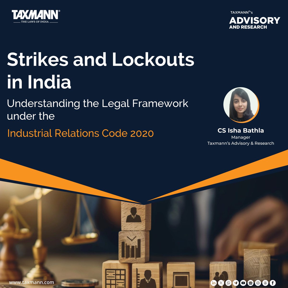 taxmannindia's tweet image. #TaxmannAnalysis #IndustrialRelationsCode

This article outlines the legal framework for strikes and lockouts under the Industrial Relations Code 2020 (&apos;Code&apos;), which streamlines India&apos;s labour laws by consolidating earlier statutes. It explains how the Code expands definitions,…