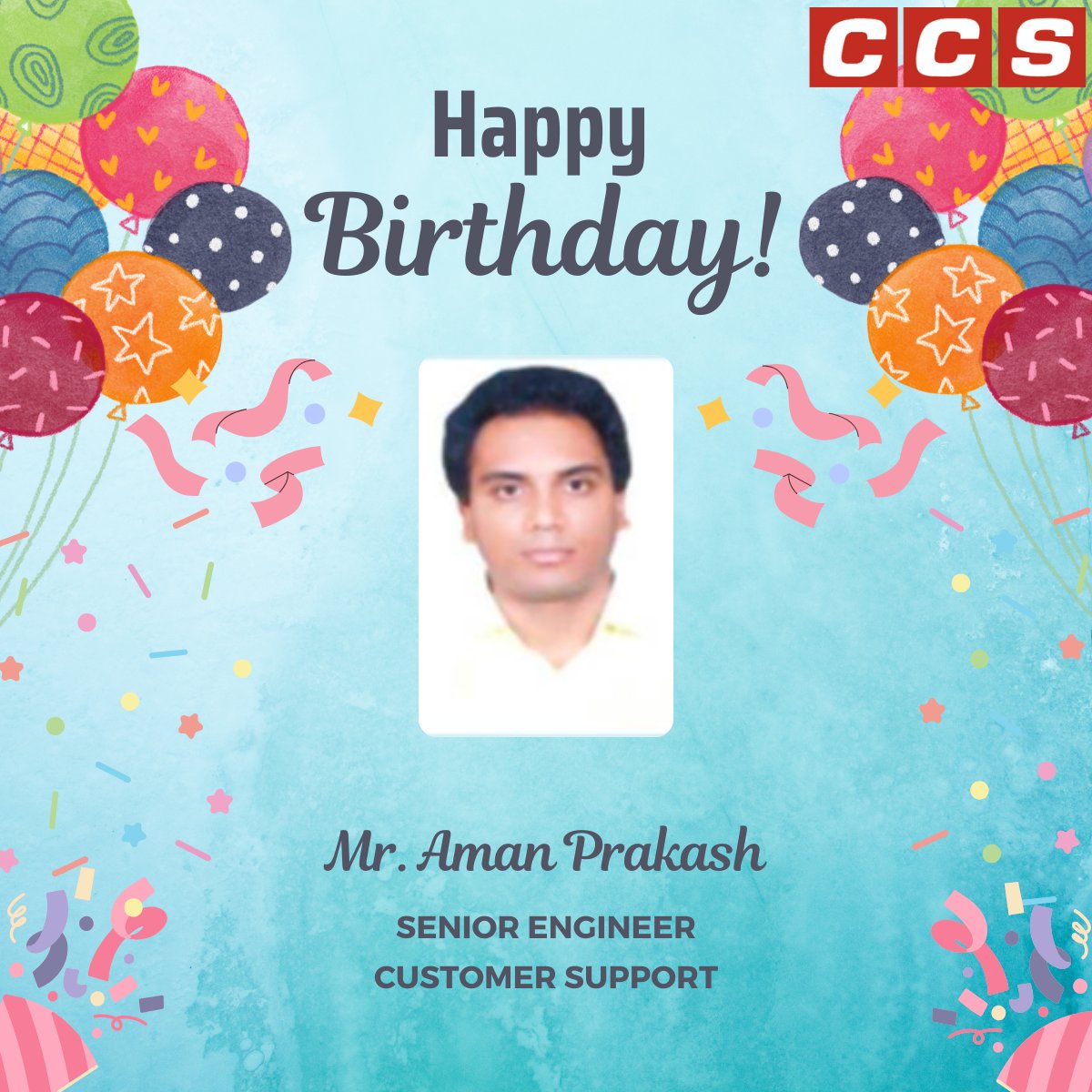 CCSComputersPL's tweet image. Happy Birthday to Aman Prakash!
Wishing you joy, success, and good health in the year ahead.

#HappyBirthday #TeamCCS #CelebrationTime #CCSComputers