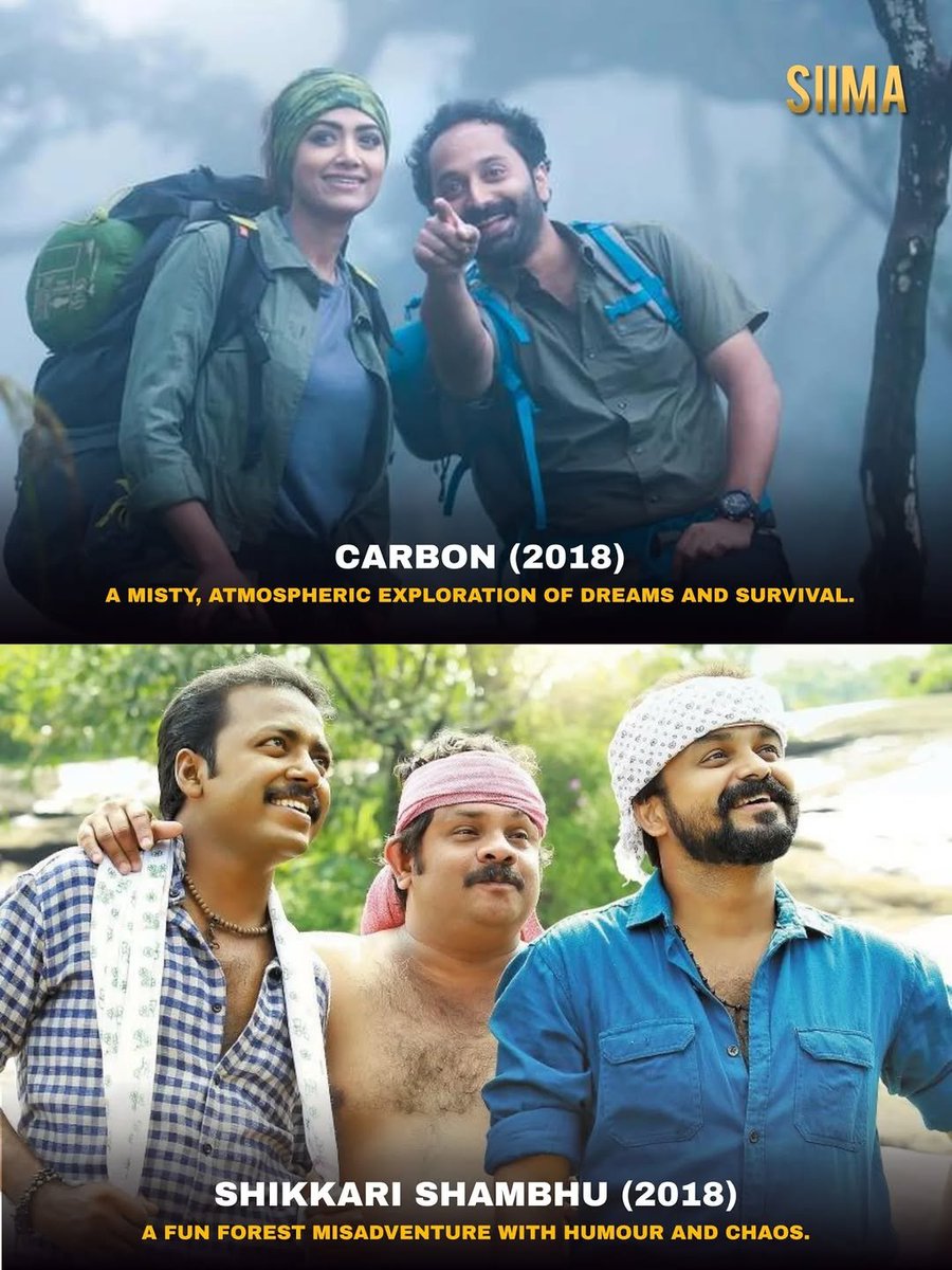 siima's tweet image. From mist-covered hills to deep forests and isolated terrains…
Mollywood has a way of turning nature into pure cinema.
Here’s a journey through films where the wilderness shapes the story. 🌿✨

#Eko #Nayattu #OBaby #Carbon #ManjummelBoys #ShikkariShambhu #Pulimurugan