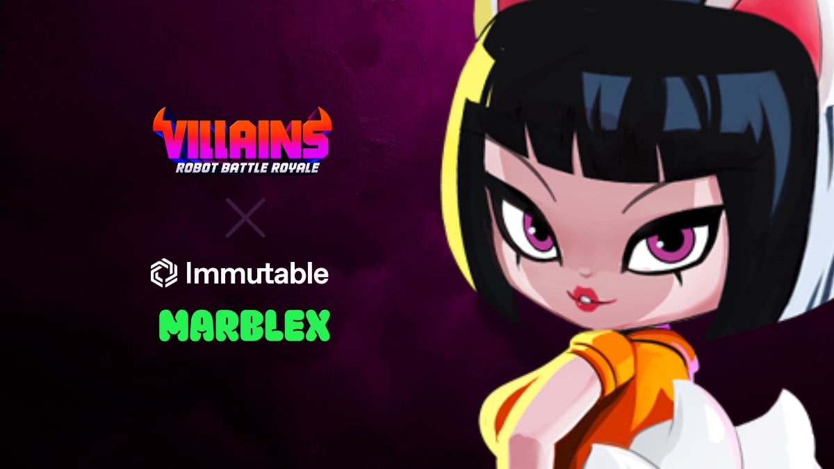 PlayVillains's tweet image. Villains x Immutable x Marblex

We’re thrilled to join Immutable and MARBLEX in shaping the next evolution of mobile gaming.

Together, we’ll build a global ecosystem where villains rise, robots clash,
and every player truly owns their legend.

Follow along and collect your…