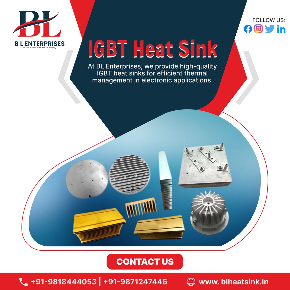 blenterprises07's tweet image. Custom Heat Sinks by B L Enterprises
Leading manufacturer of precision-designed heat sinks for electronics, LED, and industrial applications. 

📷 Contact: +91-9818444053 | +91-9871247446
📷 Visit: blheatsink.in

#HeatSinkManufacturers #ThermalSolutions #HeatSinkDesign
