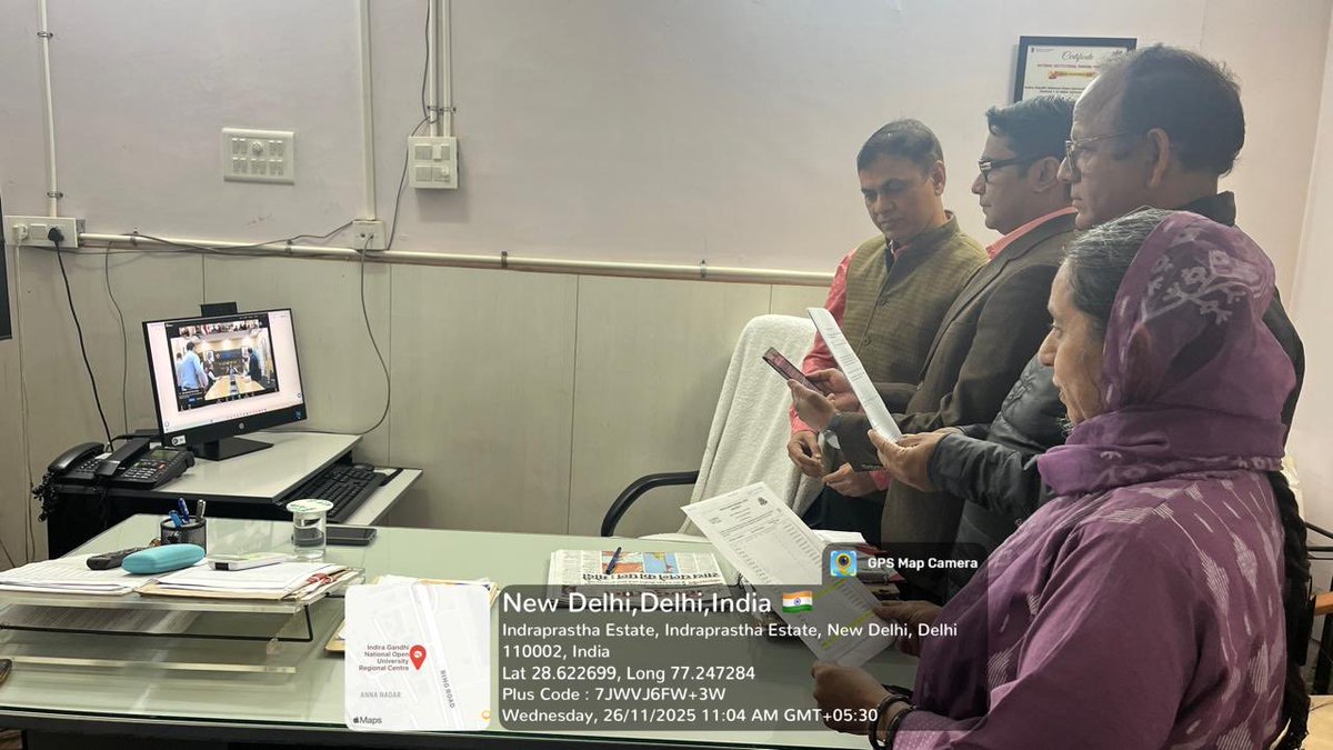 IGNOU_RCDelhi2's tweet image. Constitution Day Celebration at RC Delhi-2 - Participated in Online Reading of the Preamble of the Constitution with Hon’ble VC Madam