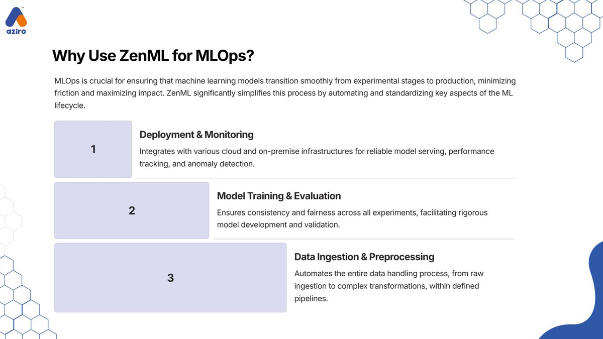 AziroTech's tweet image. ZenML takes the chaos out of machine learning workflows — offering a structured, scalable, and reproducible framework for teams that mean business.

Learn more: aziro.com/services/ai-na…

#AziroTechByte #AI #MLOps #ZenML #AziroTech