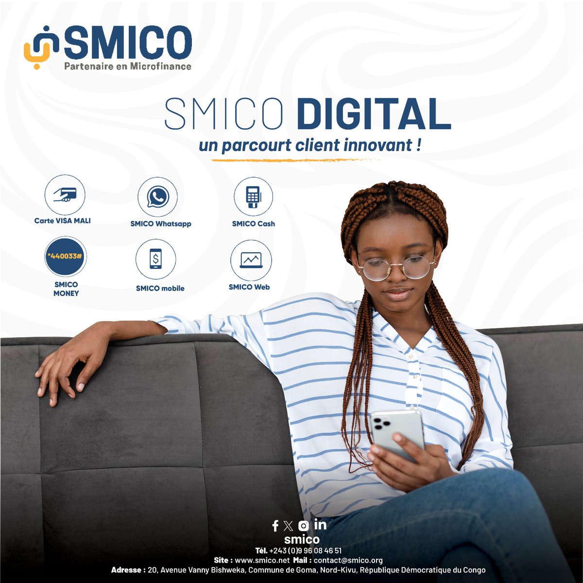 SmicoSA1's tweet photo. Profitez de solutions numériques simples, sécurisées et adaptées à vos besoins pour gérer votre argent en toute liberté.
Avec SMICO, la finance devient facile, partout et à tout moment !
#SMICO #SMICODigital #Microfinance #Innovation #FinanceDigitale #RDC https://t.co/aRTkyrrvIp