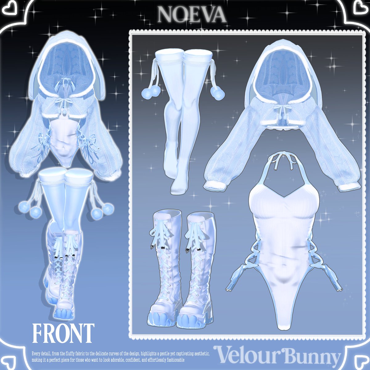 Booth_Noeva's tweet photo. 🎀【 14 avatar / Velour Bunny 】 🎀

⏰✨ 発売まであと2時間！ ✨

11月26日 17:00リリースです🐰💞

たくさんのご期待・ご注目お待ちしています〜！🎀🌟

Booth: https://t.co/7IyLebRYvo

#Noeva_Shop #Noeva #VRChat #BOOTH #blender #shinano #lumina3D #Shinra3D https://t.co/fmTu8YL4Tj