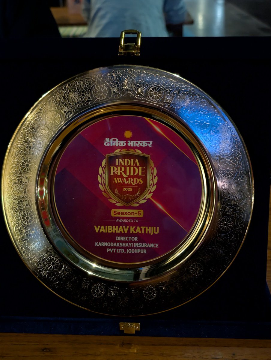 jyotikathju's tweet image. Proud moment for @inkainsurance! @Kathju13
Honoured with the Pride of India Award 2025 by @DainikBhaskar.
75,000+ users across 12,000+ pincodes   growing to a million. 
Impact. Innovation. India. ✨
#PrideOfIndia #InkaInsurance #AIAdvisory #InsurTech #StartupIndia #DigitalIndia